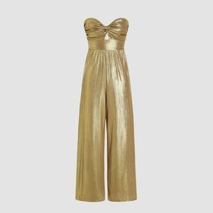 NWT Cider brand gold metallic jumpsuit. Size XL 10/12. Very stretchy and comfy